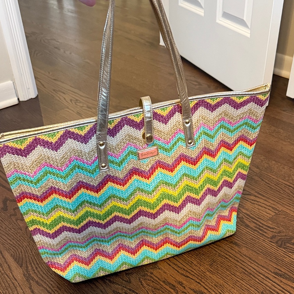 Lilly Pulitzer Multicolor Chevron Tote